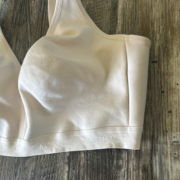 🌟CACIQUE BEIGE🌟 UNLINED 🌟NO-WIRE BRA, SIZE 46DD - Picture 14 of 16